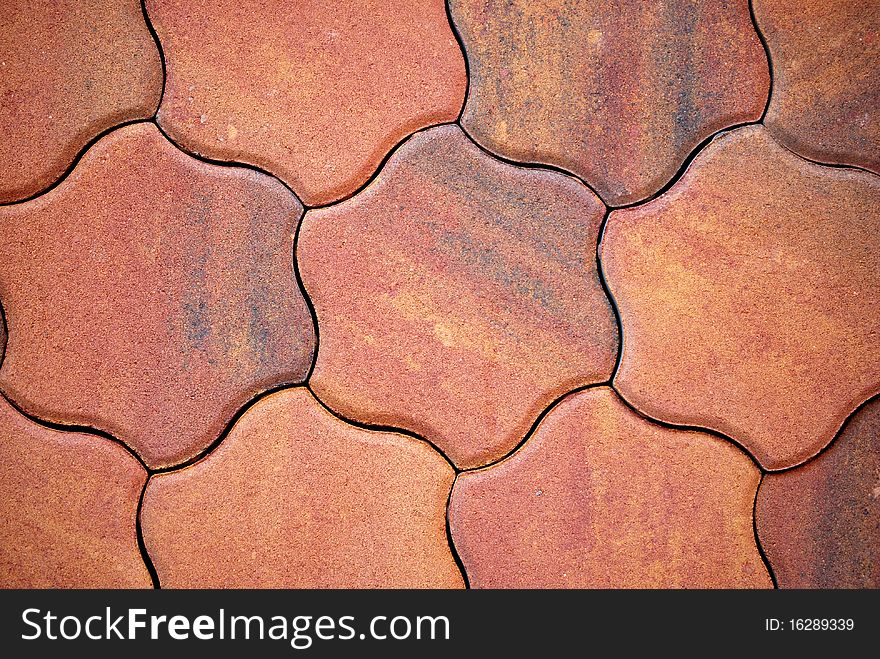 Brown flower shaped concrete tiles