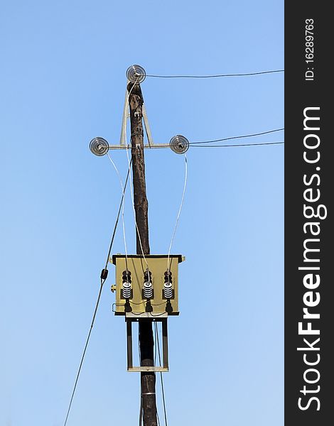 AC high-voltage power transformer on a farm in South Africa