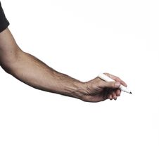 Hand Holding A Pencil Stock Image