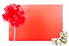 Red Card With Flowers Stock Image Red Card With Flowers Stock Image