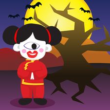 Halloween Traditional Chinese Girl Royalty Free Stock Photo Halloween Traditional Chinese Girl Royalty Free Stock Photo