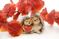 Hedgehog Pair With Heart Royalty Free Stock Photo Hedgehog Pair With Heart Royalty Free Stock Photo
