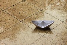 Paper Boat On Porch Royalty Free Stock Images Paper Boat On Porch Royalty Free Stock Images