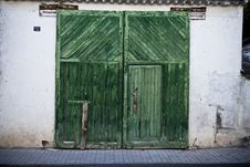 Old Door In Old Street Royalty Free Stock Photography Old Door In Old Street Royalty Free Stock Photography