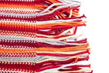 Close-up View At Red Scarf. Stock Photography