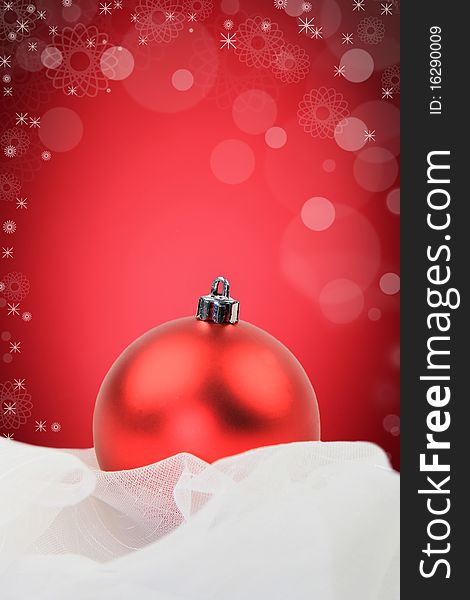 Christmas background with red ball