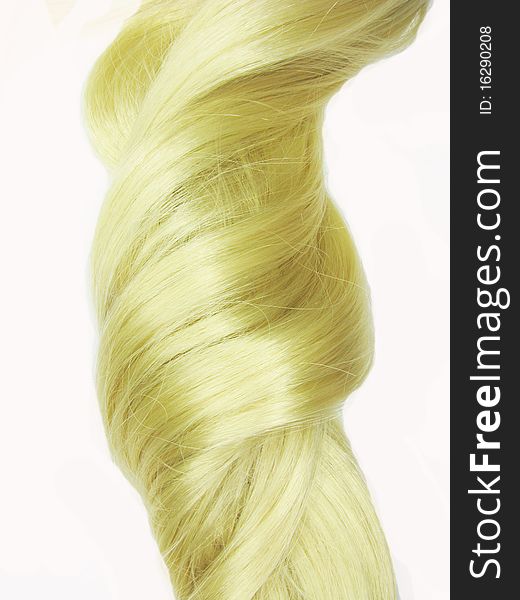 Blond hair wave isolated on white background