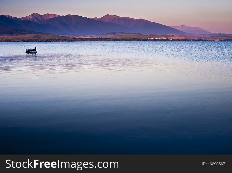 Fishing in evening