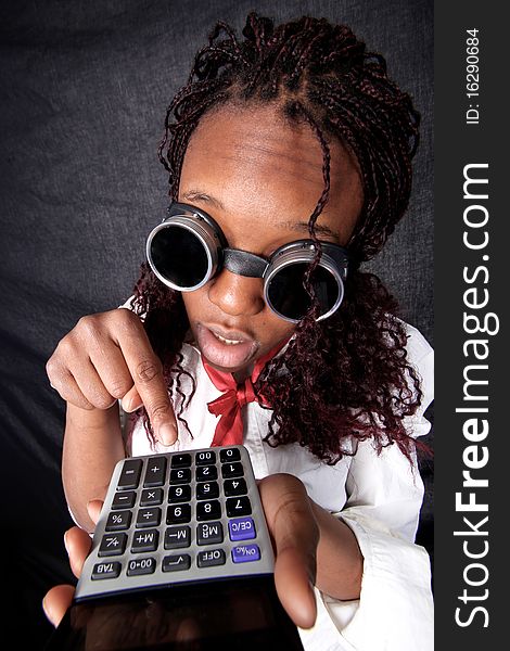 Afro American With Calculator