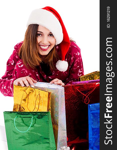 Young Lady With Christmas Gifts