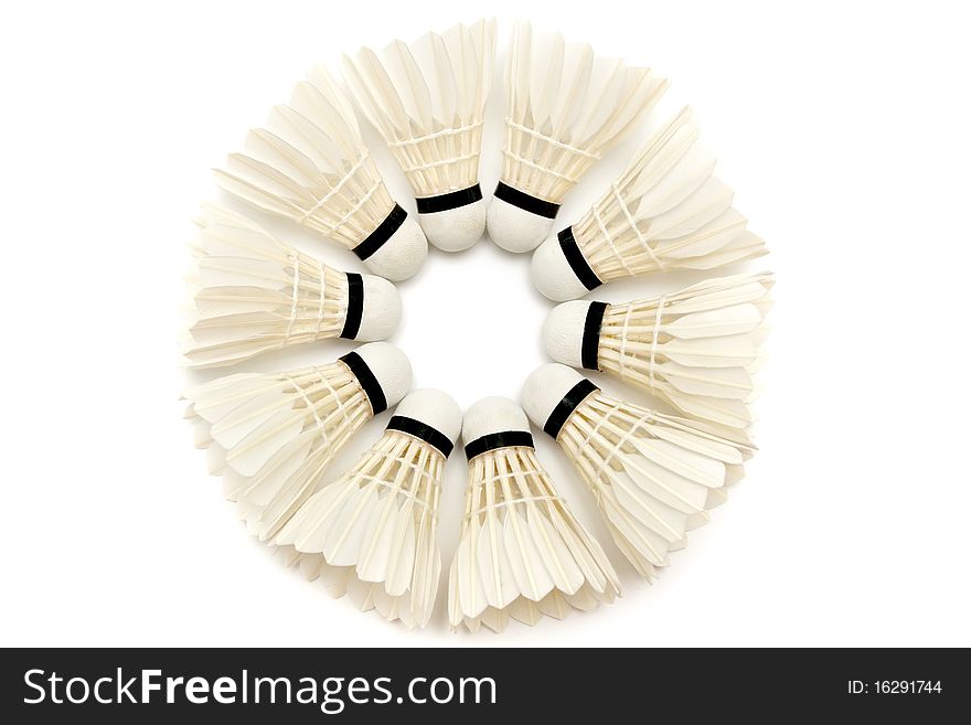 Group of white badminton shuttlecocks for your design