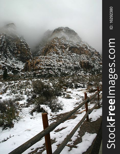 Red Rocks Canyon Fog