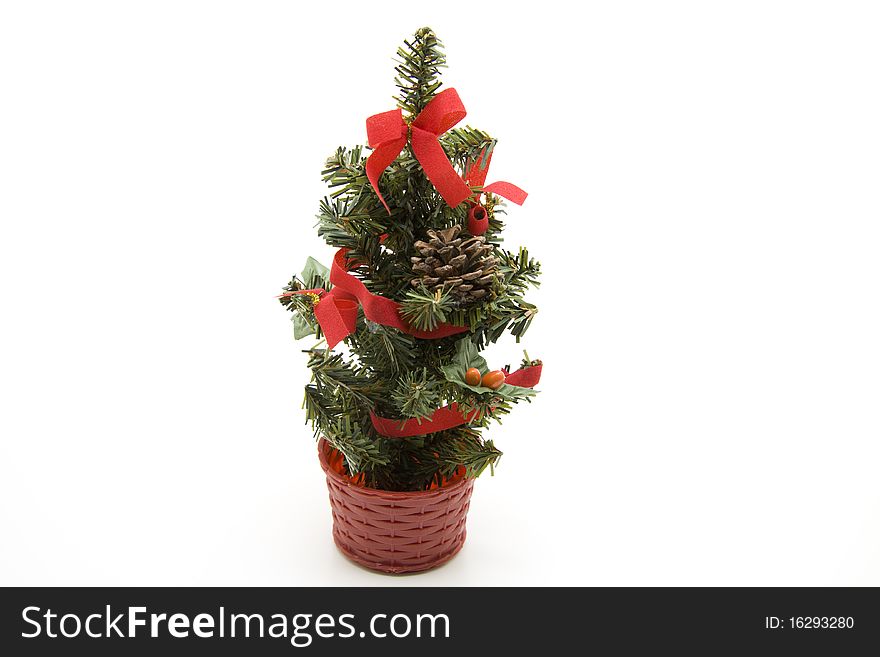 Christian tree with bow in the pot
