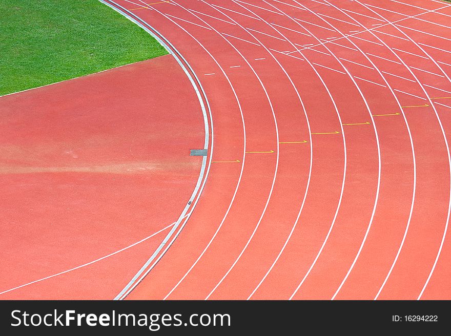 Abstract View Of Running Track In A Stadium