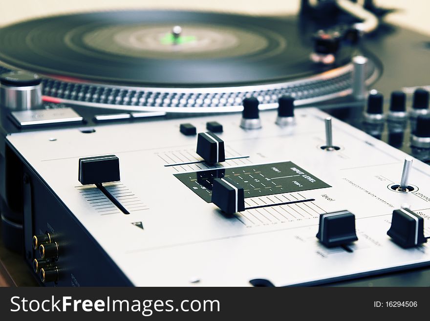 Top audio equipment of a hip-hop scratch. Top audio equipment of a hip-hop scratch