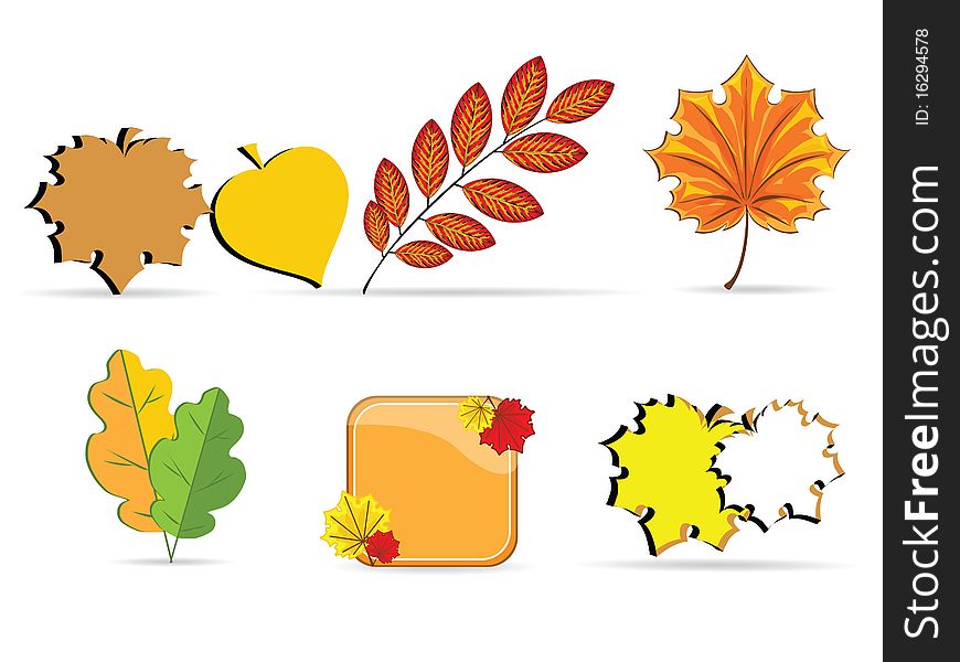 Illustration of autumnal icons against the white background. Illustration of autumnal icons against the white background