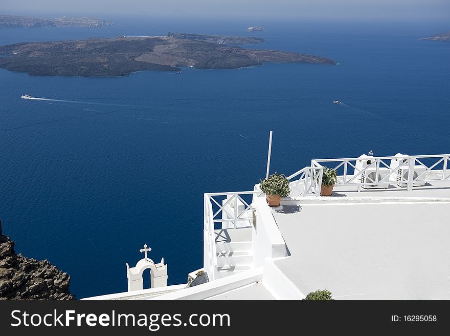 Gorgeous view of romantic Santorini's coast. Greece.