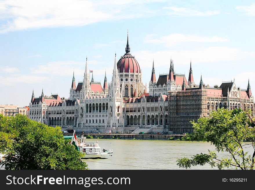 Hungarian Parliament, Budapest On Summer