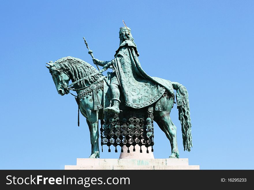 St Stephen Statue On Budapest, Hungary.