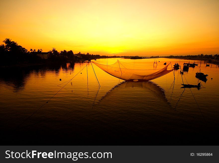 Fisherman at sunrise