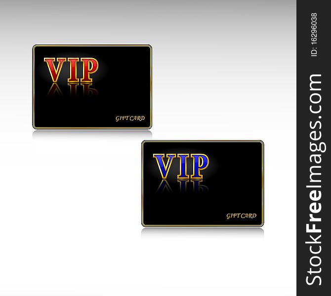 VIP gift cards. Vector illustration.