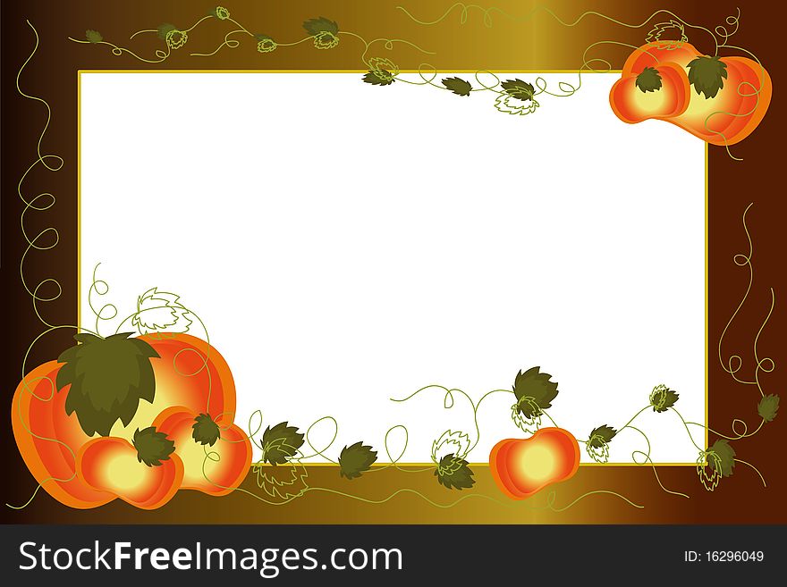 Halloween: background frame with pumpkins. Halloween: background frame with pumpkins