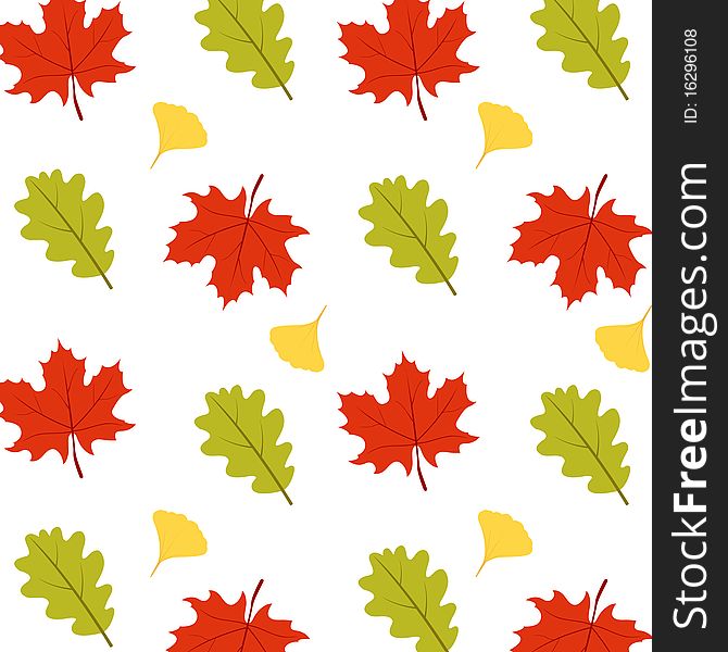 A colorful pattern of autumn leaves. A colorful pattern of autumn leaves