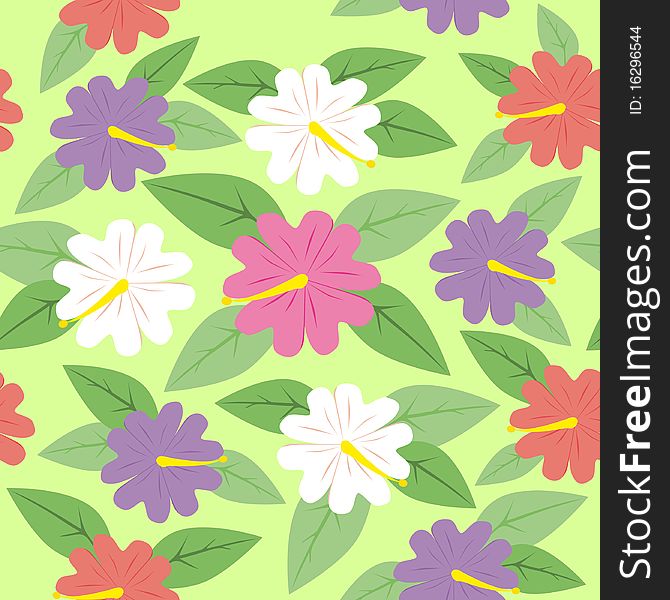 Flowers seamless pattern. Vector illustration