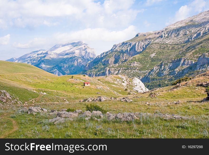 Hecho Valley at Spanish Pyrenees. Hecho Valley at Spanish Pyrenees