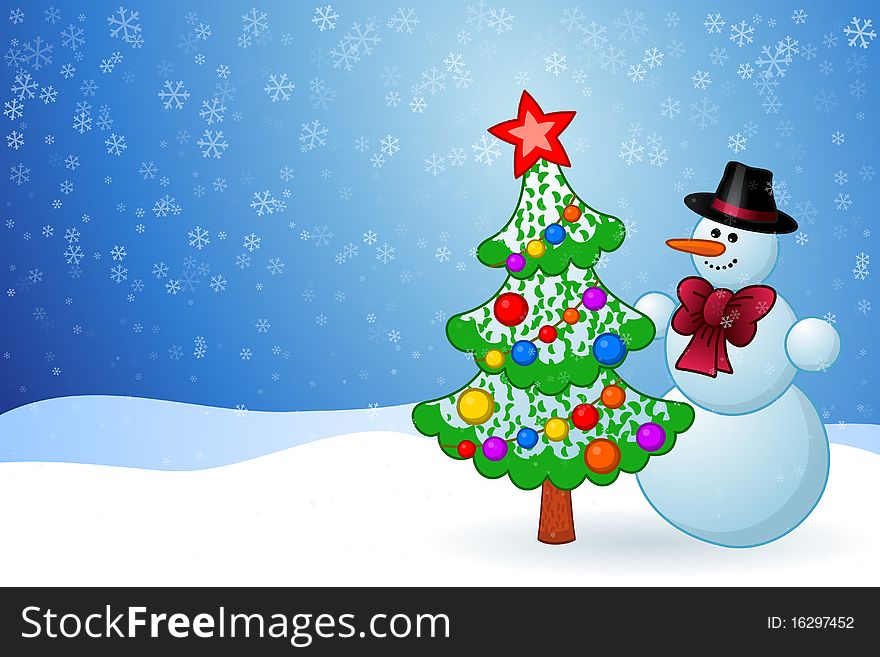 Graphic illustration of Christmas Snowman