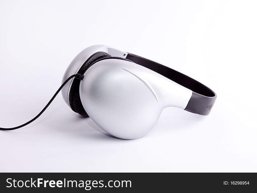 Silver Headphones Isolated On White Background