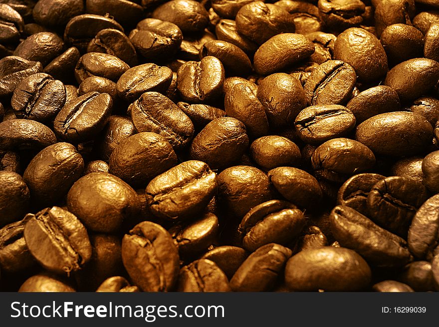 Roasted coffee beans as natural background