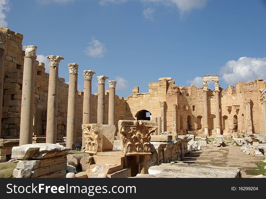 Basilica of Leptis Magna in Libya, in Africa. Basilica of Leptis Magna in Libya, in Africa