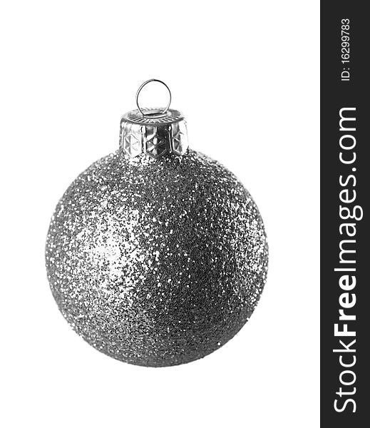 Christmas silver ball isolated on white background. Christmas silver ball isolated on white background