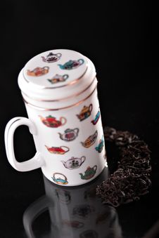 Exotic Tea Cup On Black Stock Image Exotic Tea Cup On Black Stock Image