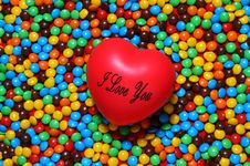 Soft Red Heart Over Candy Background Stock Photography Soft Red Heart Over Candy Background Stock Photography