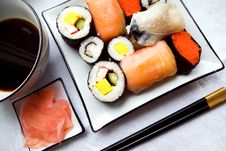 Assorted Sushi On Plate Stock Images Assorted Sushi On Plate Stock Images