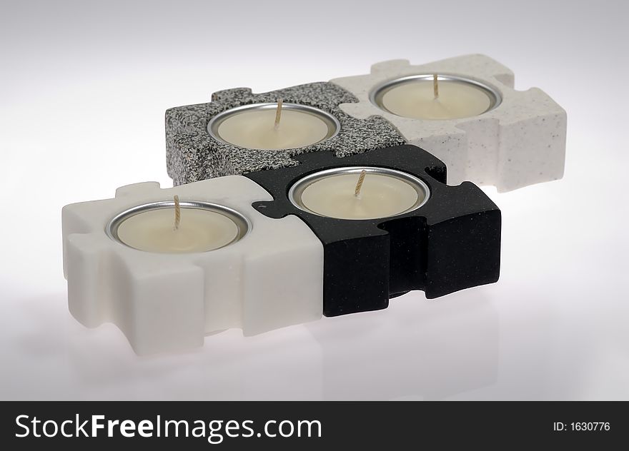 Photo of a Decorative Candle Holder - Puzzle Shapes. Photo of a Decorative Candle Holder - Puzzle Shapes