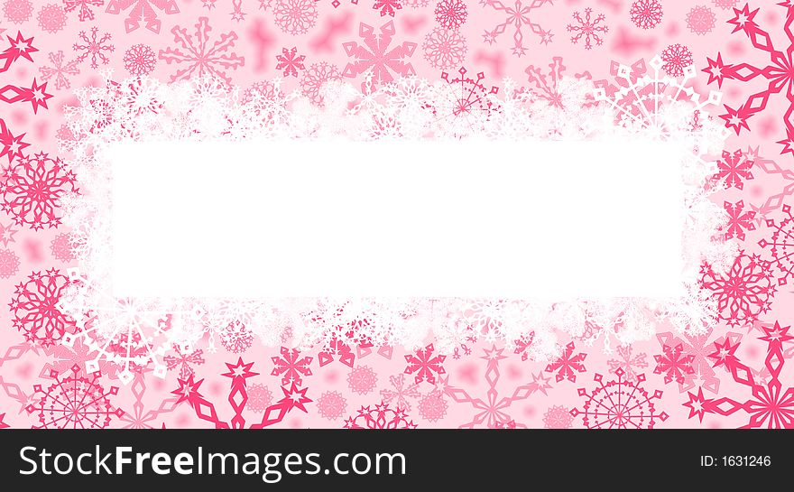 Computer generated crimson christmas card with snow