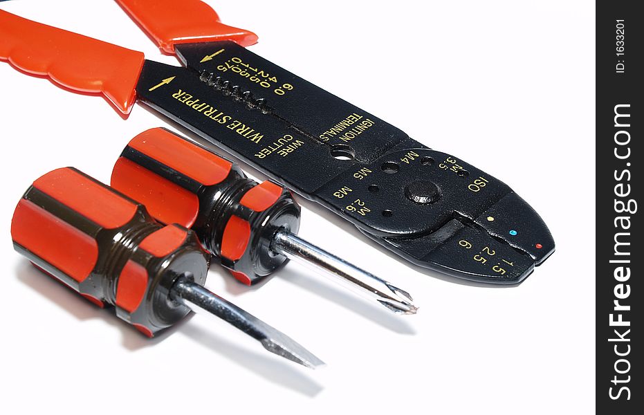 Screwdrivers And Wire Cutter Isolated
