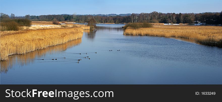 Danish river at wintertime (Silkeborg)