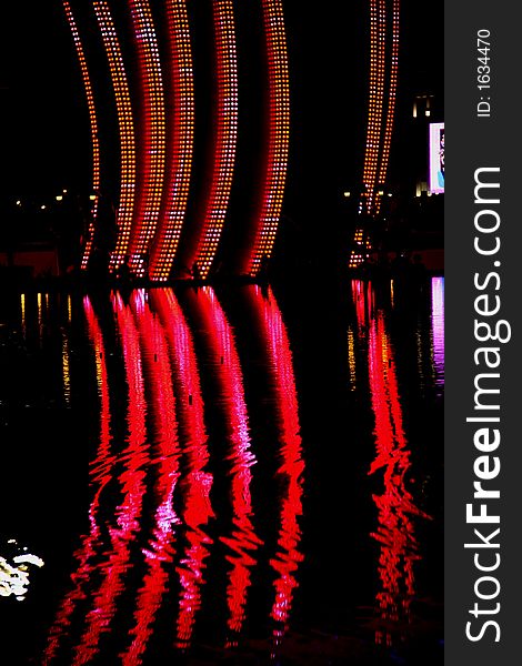 Colorful reflections from neon lights. Colorful reflections from neon lights