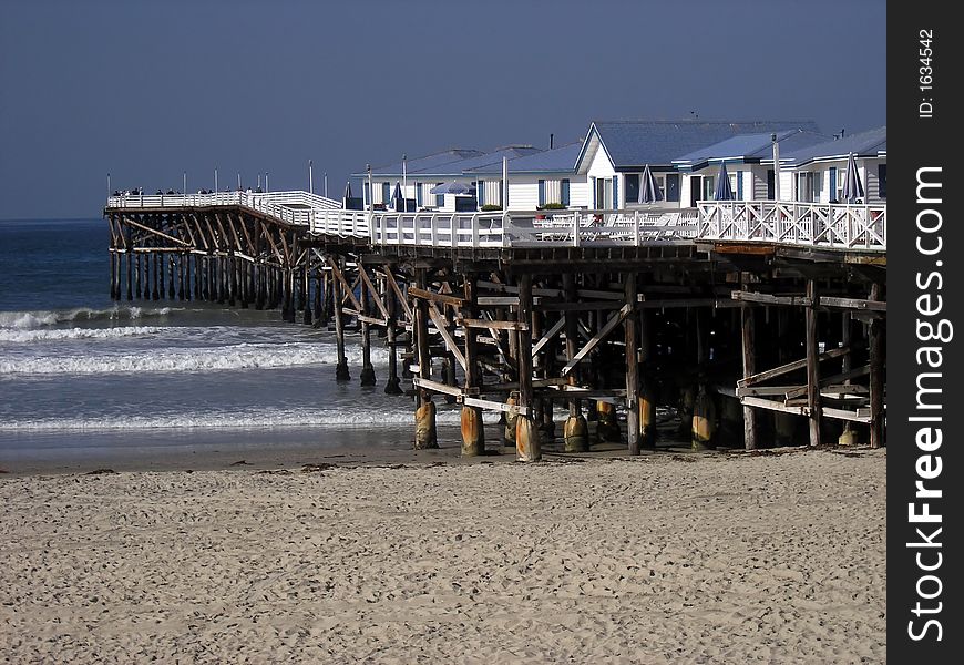 Houses lined up on pier