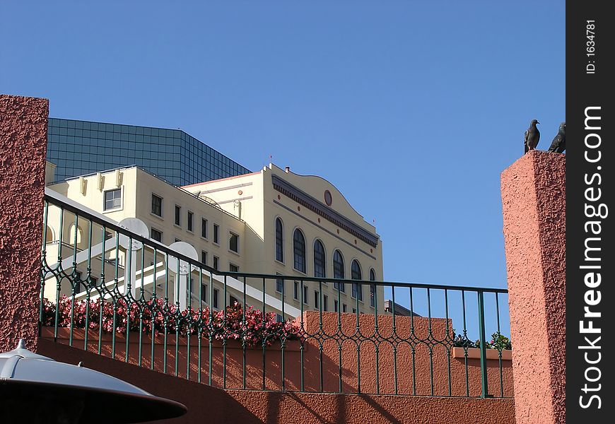 Urban buildings, blue sky, San Diego