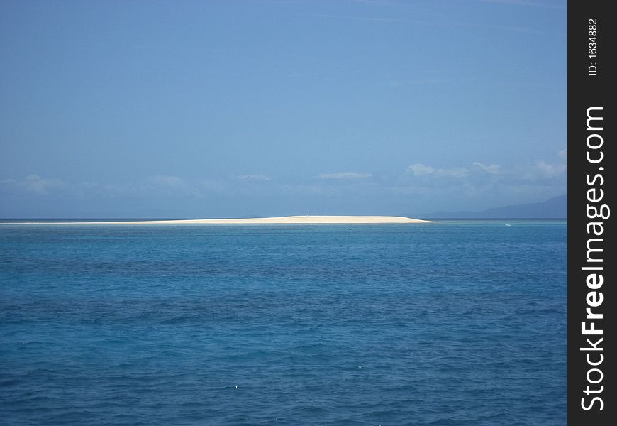 Sand bank in the tropical coral sea