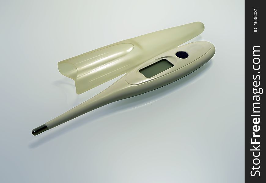 Isolated photo of a digital thermometer