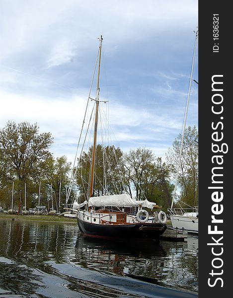 Portrait shot of a boat in Toronto Marina. Portrait shot of a boat in Toronto Marina