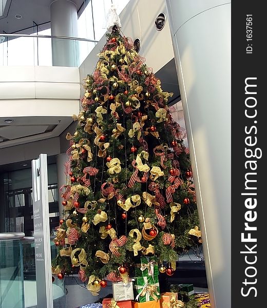 Christmas Ornaments on a Christmas tree