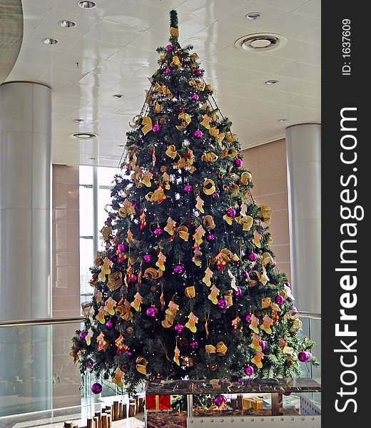 Christmas Ornaments on a Christmas tree