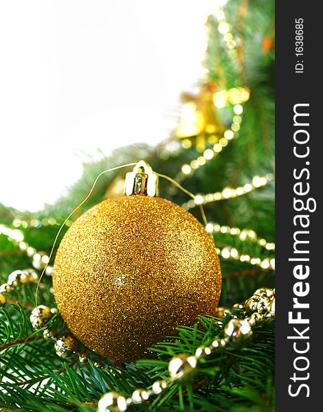 Christmas bauble on a white background